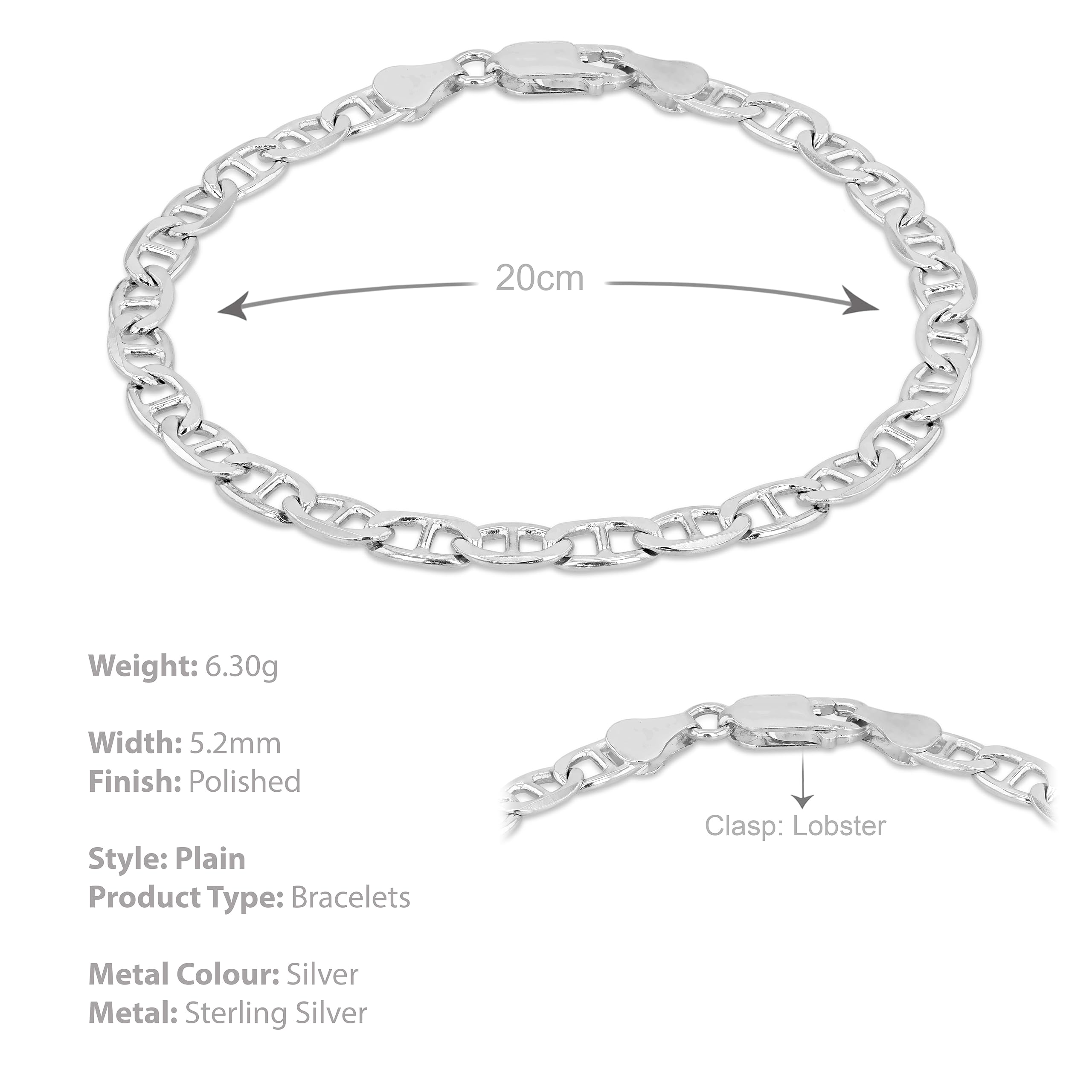 Tuscany Silver 8.26.0443 Pulsera de plata de ley (925/1000) de mujer