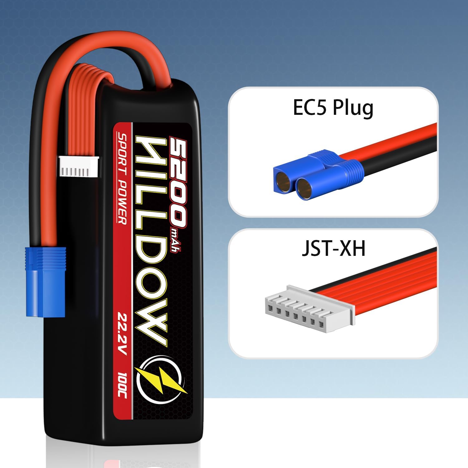 22.2V 6S Lipo Battery 100C 5200mAh Soft Case RC Battery with EC5 Plug for RC Car Truck RC Boat RC Airplane Helicopter Quadcopter - Image 3