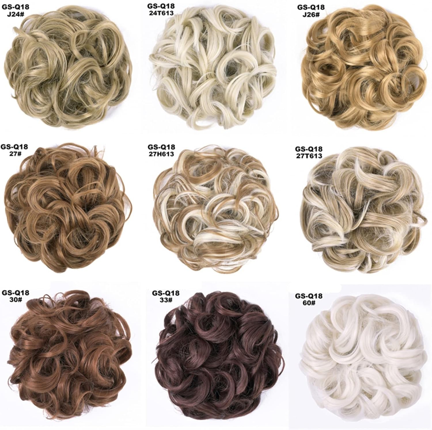 ヘアシニョン 1pc 厄介なおだんごヘアスライス合成カーリーおだんごヘアポニーテールヘアエクステンション弾性バンジーヘアネクタイ日常