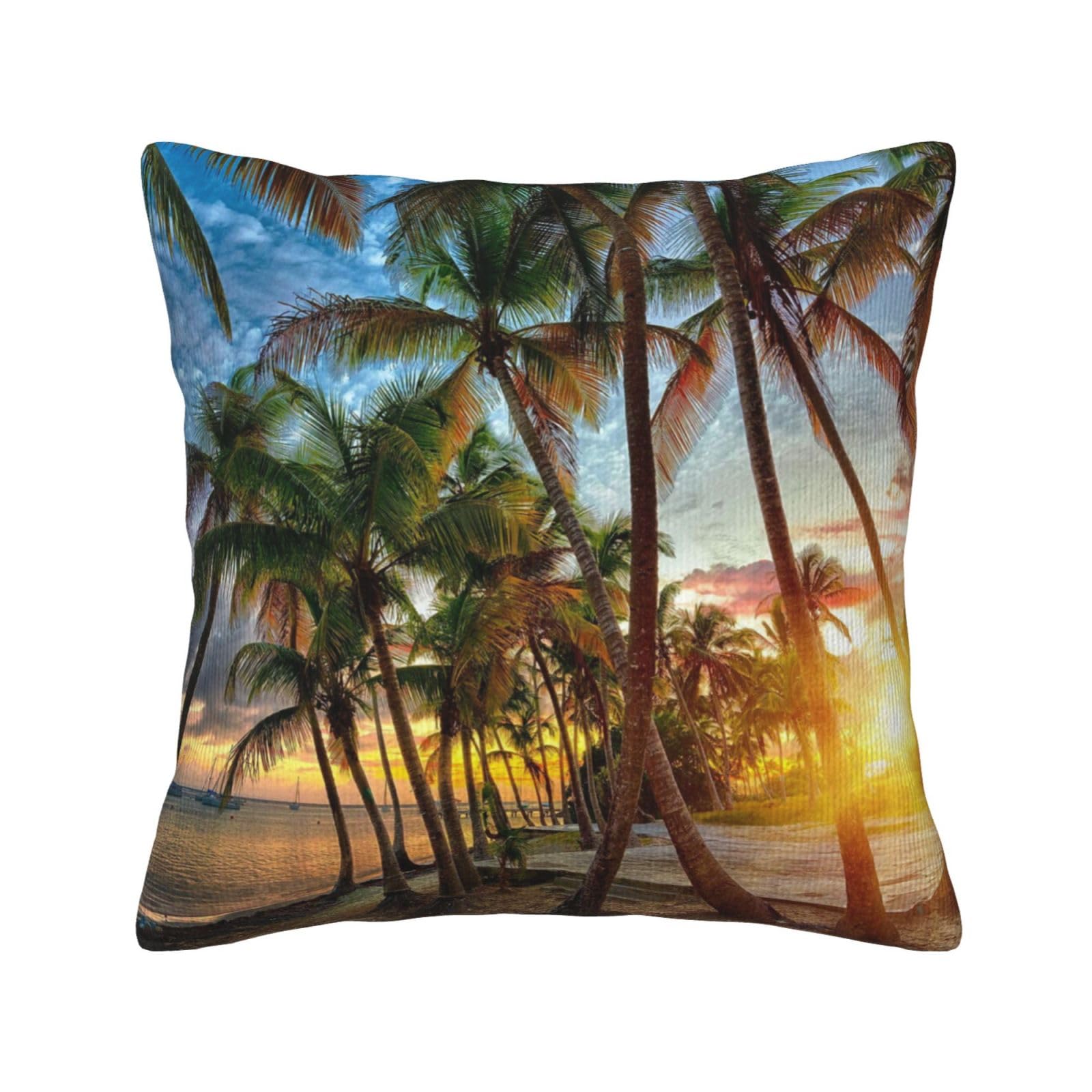 Housse coussin velours côtelé îles d'outre-mer contre salon impersonnel