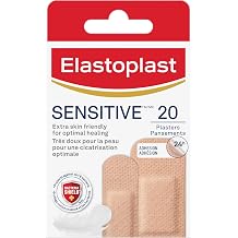 Elastoplast Sensitive Hypoallergenic Plasters Light 20 Pieces, for Painless Removal, Soft and Breathable Fabric Plasters, Strong Adhesive, Light Skin Tone, for Sensitive Skin