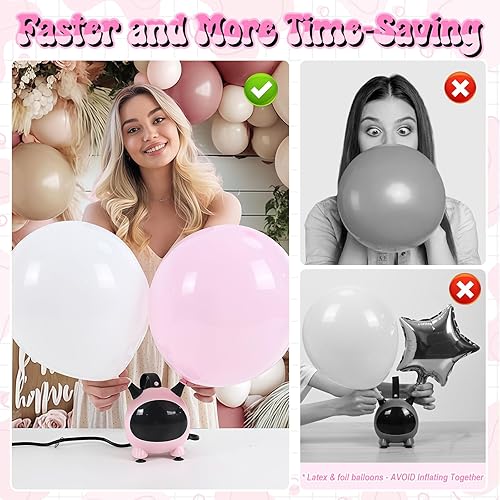 Miniatura 4 de Small Balloon Pump, Portable Air Pump for Balloons with Dual Nozzles, 110V 600W Electric Balloon Blower Pump for Latex Garland Arch and Foil Balloons