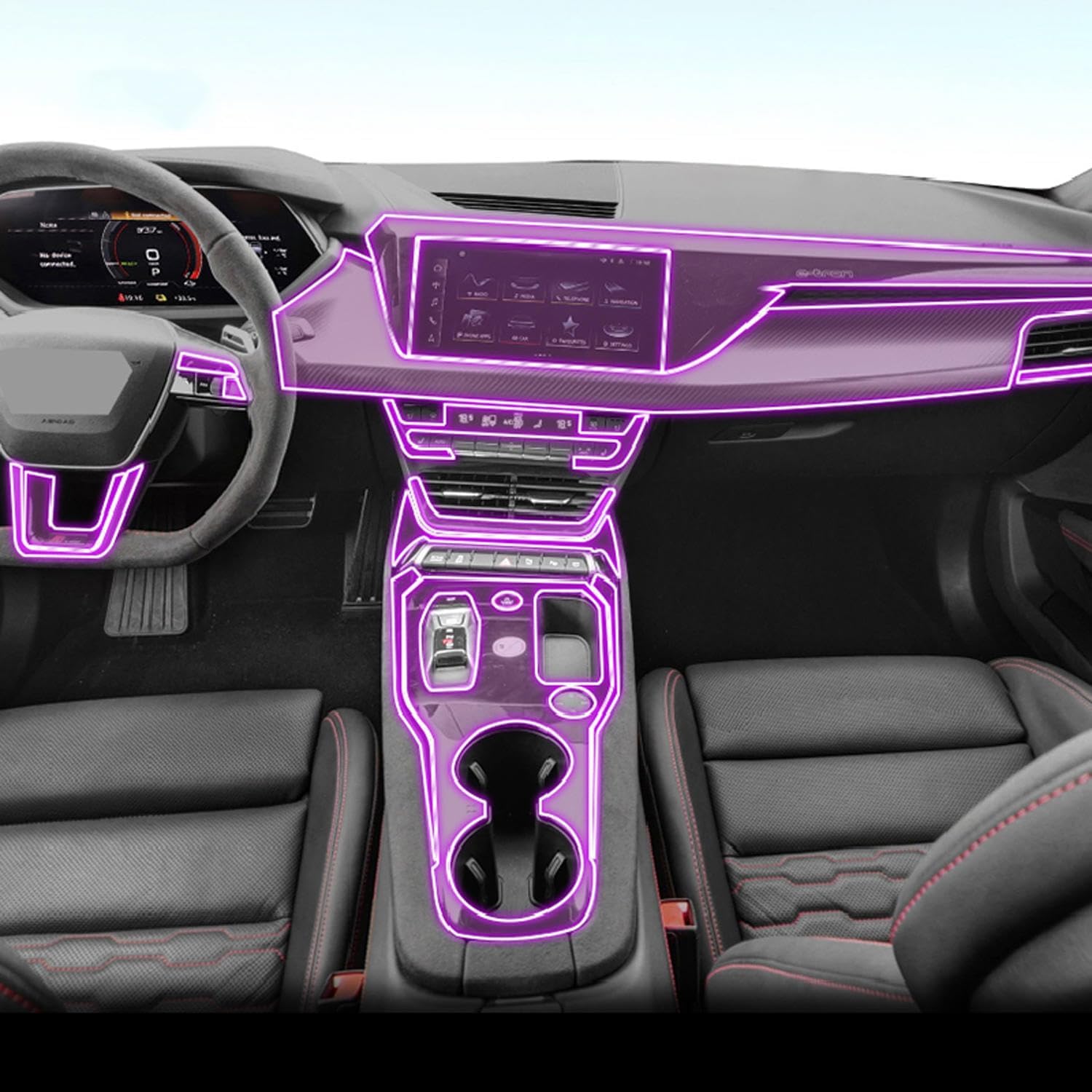 Film transparent en TPU Audi RS e-tron GT protection d'intérieur haut de gamme