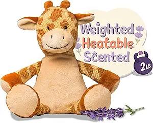 WILD BABY Microwavable & Weighted Plush Toy - Giraffe Stuffed Animal for Comfort & Warmth - Soft, Heatable Plushie for Snuggles - Great for Kids, Toddlers & All Ages