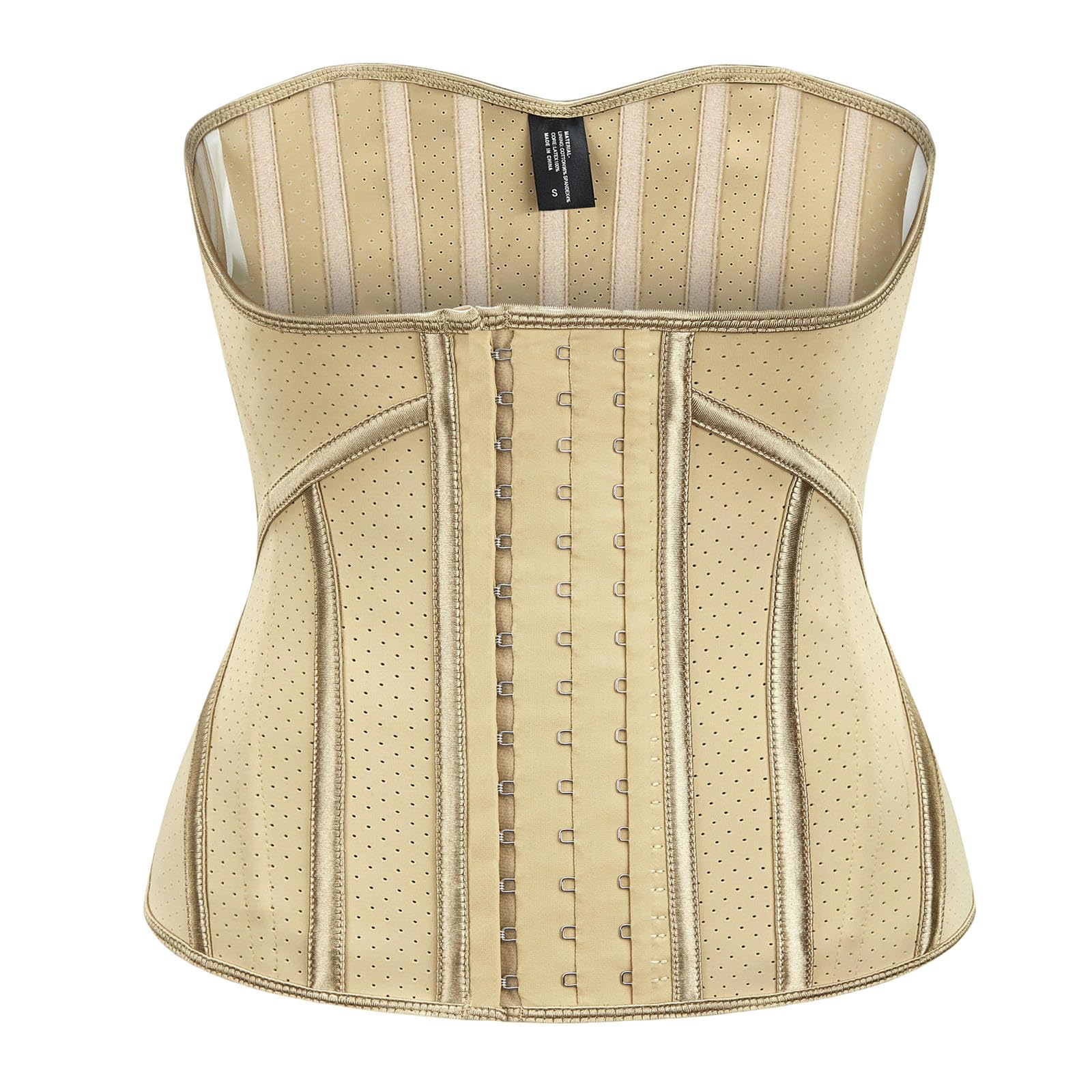Corset Mujer Faja Moldeadora De Cintura para Mujer, Corsé De Control De Abdomen, Cinturón Reductor De Látex para Torso Corto-Albaricoque-XXS
