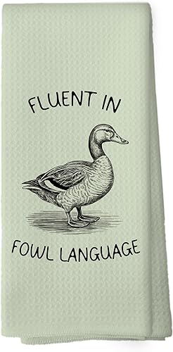 Miniatura 7 de Divertidas toallas de cocina de pato – Toallas de cocina humorísticas de niña de campo, decoración de baño de pato retro, paños de cocina Aves