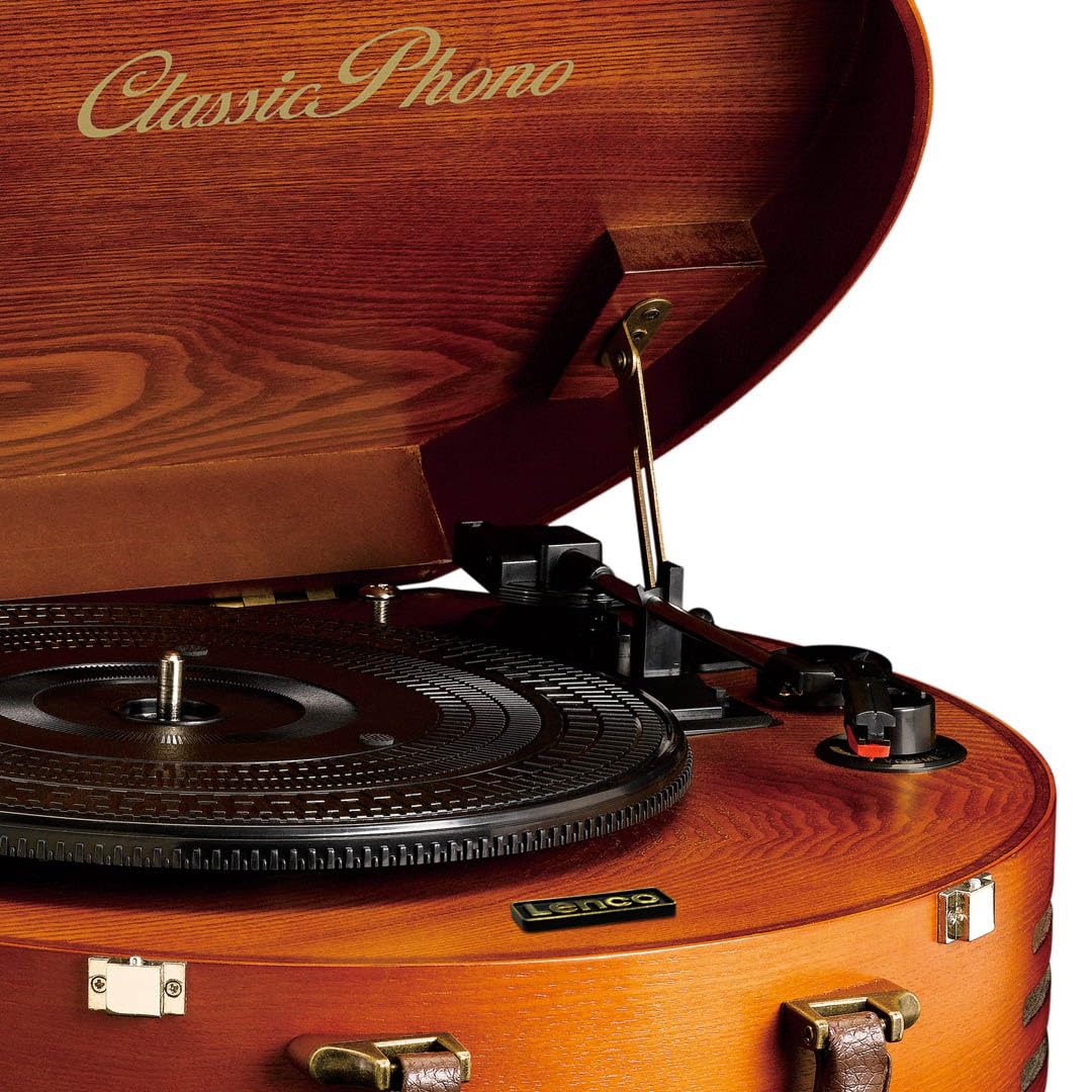 Lenco Classic Phono TT-34 Vinyle, Platine Vinyle, Tourne Disque, Lecteur Vinyle -33, 45 et 78 tours - USB - 4 W RMS - Stereo - Caisson en MDF - numerisation facile avec un PC - Bois