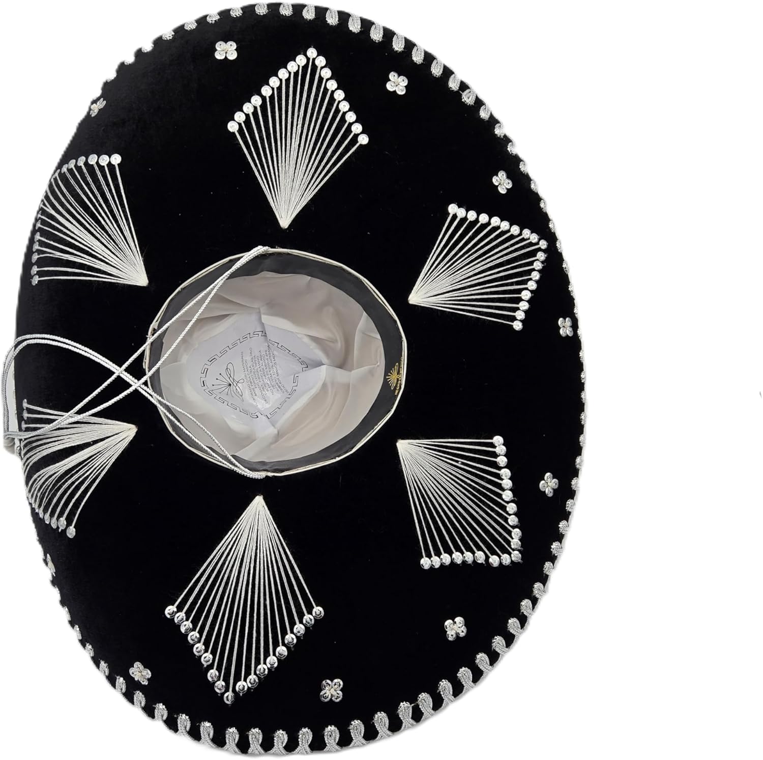 Mariachi Sombrero, Black & Silver, Adult Size - Image 4