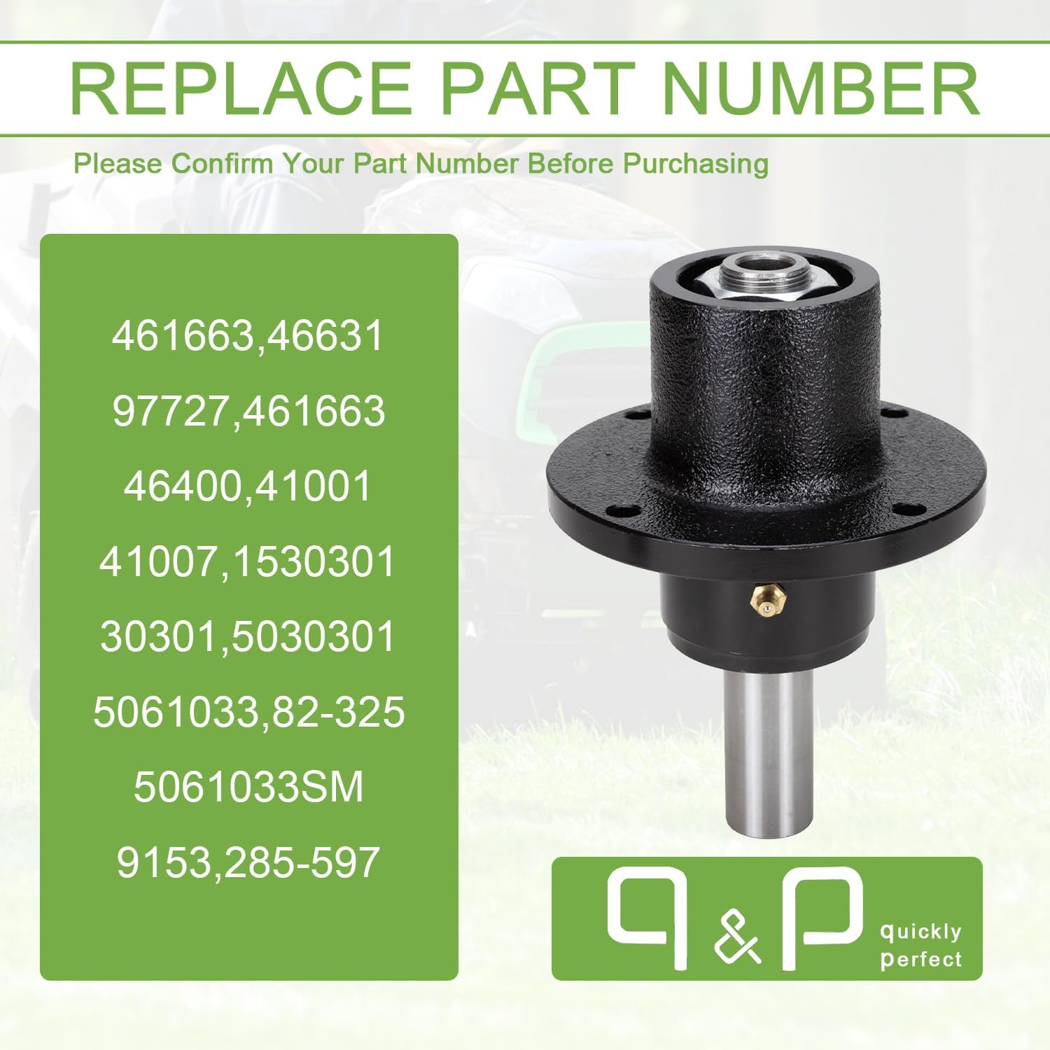 q&p Spindle Assembly Bracket Replaces Scag 461663 46631 46400 46020 Rotary 9153 Stens 285-597 461663 46631 Includes Grease Fitting fits 48" 52" 61" Deck