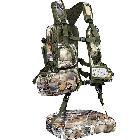 Lightweight, Adjustable Turkey Hunting Vest with Magnetic Seat Cushion