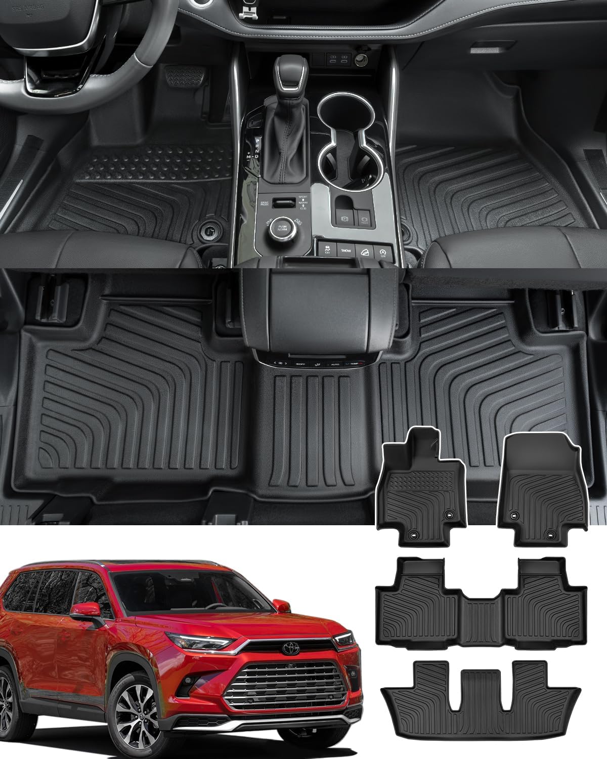 Amazon.com: COTAZA for Toyota Grand Highlander & Lexus TX Floor Mats ...
