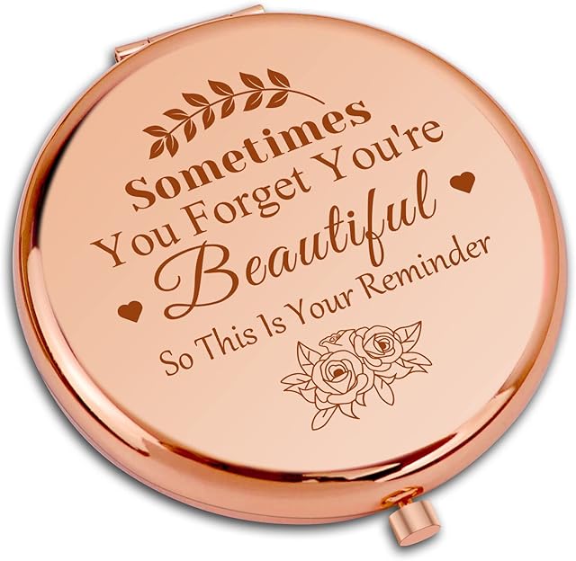 Inspirational Gifts for Girls Compact Makeup Mirror Gifts for Women Encouragement Gifts for Daughter Sister Friend Motivational Gifts Folding Makeup Mirror for Niece Aunt Christmas Birthday Gifts