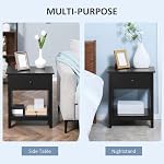 HOMCOM Modern Nightstand, Side Table with Drawer and Storage Shelf, End Table for Living Room, 19.7" x 13.8" x 23.6", Black