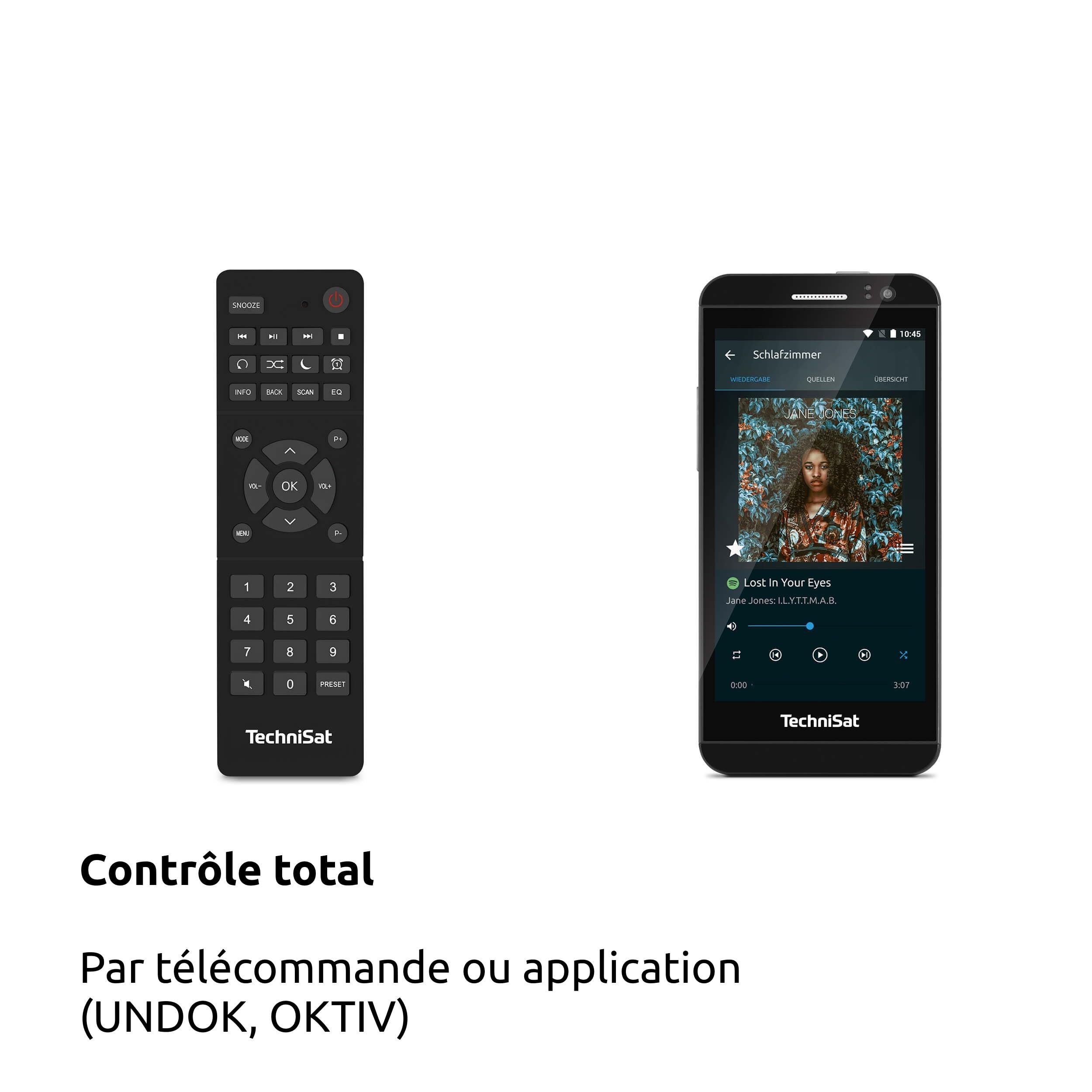 TechniSat Viola 710 CD IR – Chaîne Hi-FI compacte (Radio Internet, Dab+, FM, Lecteur CD, Bluetooth, 2x20 W RMS, Enceintes stéréo, Prise Casque, réveil, minuterie Sommeil, télécommande)