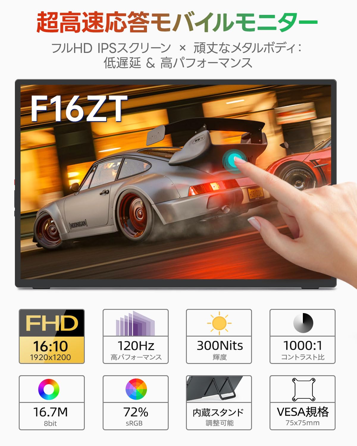 Amazon.co.jp: Intehill モバイルモニター 16インチ タッチパネル 10点