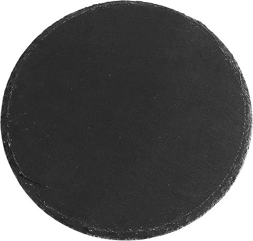 Miniatura 7 de FUNSUEI Paquete de 8 tablas de queso de pizarra negra de 7.8 pulgadas, platos de queso de pizarra natural para carne, frutas, galletas, comedor de