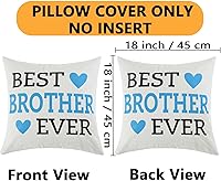 Vista 2 de MADIZZ Funda de almohada con texto en inglés "Best Brother Ever", idea de regalo para hermano de 18 x 18 pulgadas, regalo de cumpleaños para hermano