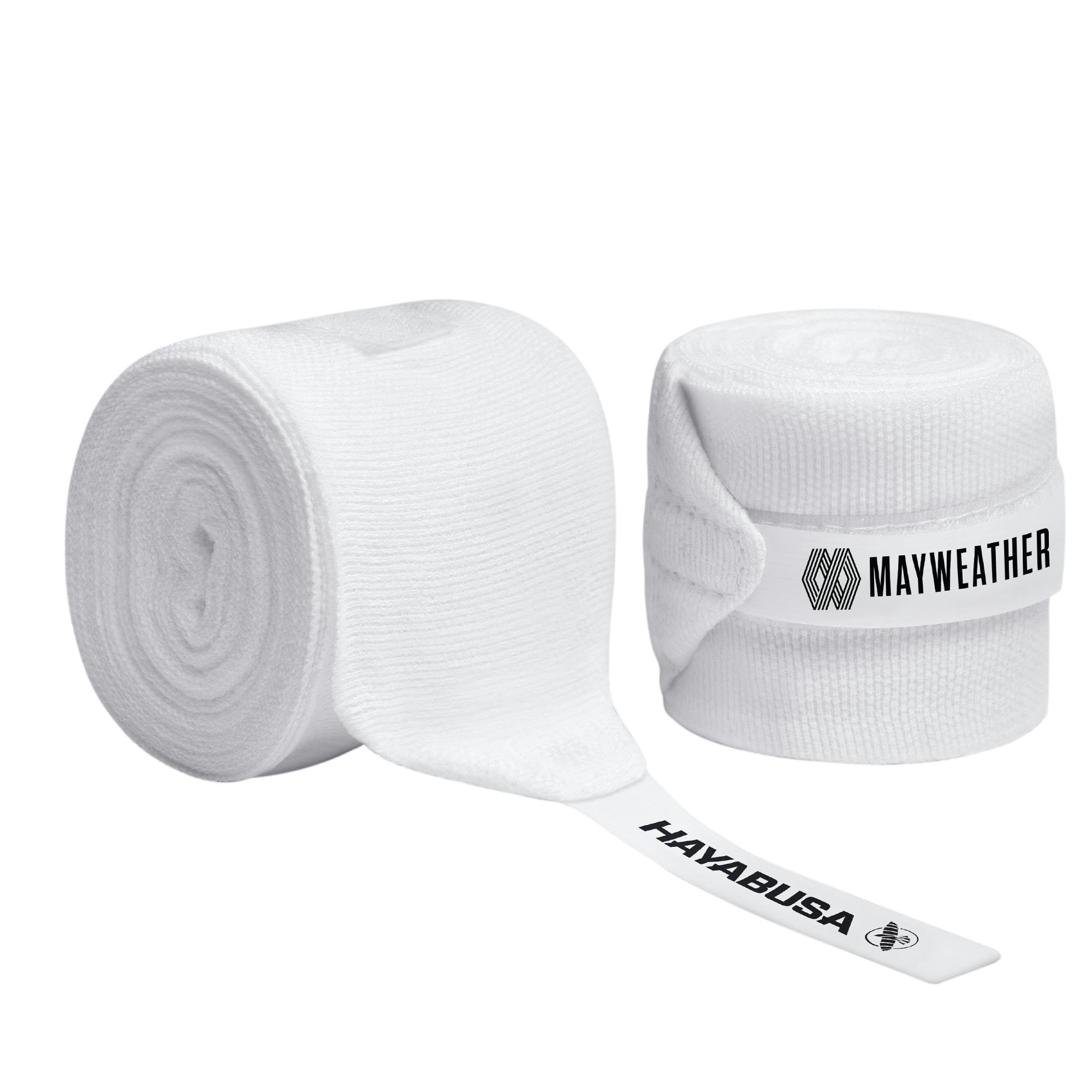 Hayabusa Mayweather Gauze Boxing Hand Wraps for Men and Women - White, 180 Inches