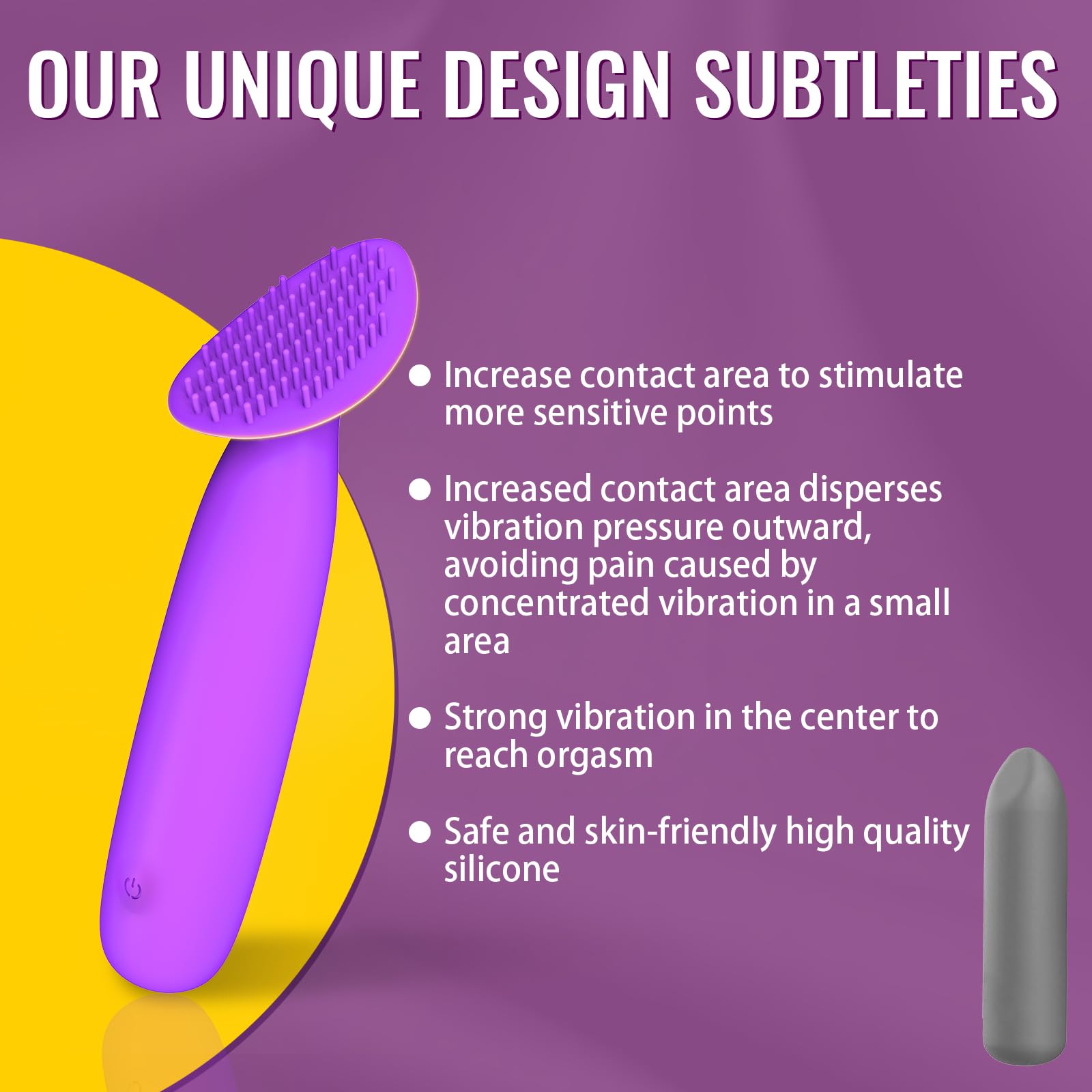 Adult Sex Toys for Women, Vibrator Wand Couples Sex Toys for Men Penis Women Vulva Clitoral Stimulator, Mini Bullet Vibrators with 10 Vibration Modes, Female Male Sexual Pleasure Tools (): purple