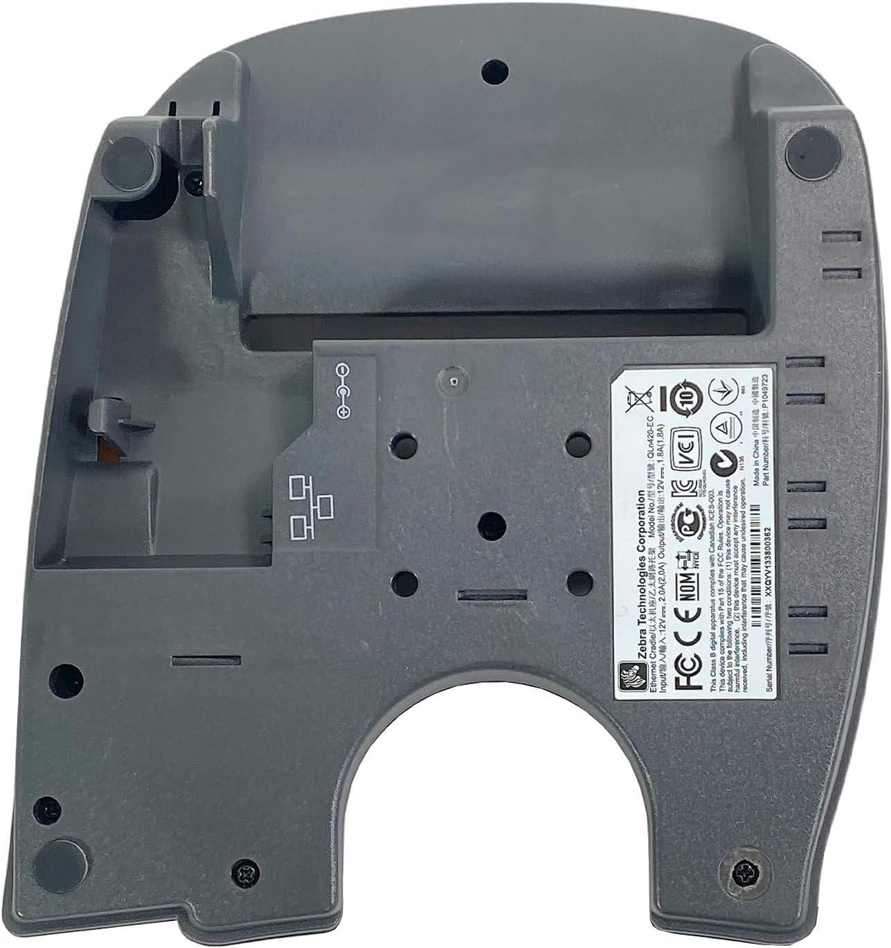 Zebra QLn420-EC P1049723 Ethernet Charging Dock Cradle P1050667-018 with AC Adapter for QLn420 Thermal Label Printer
