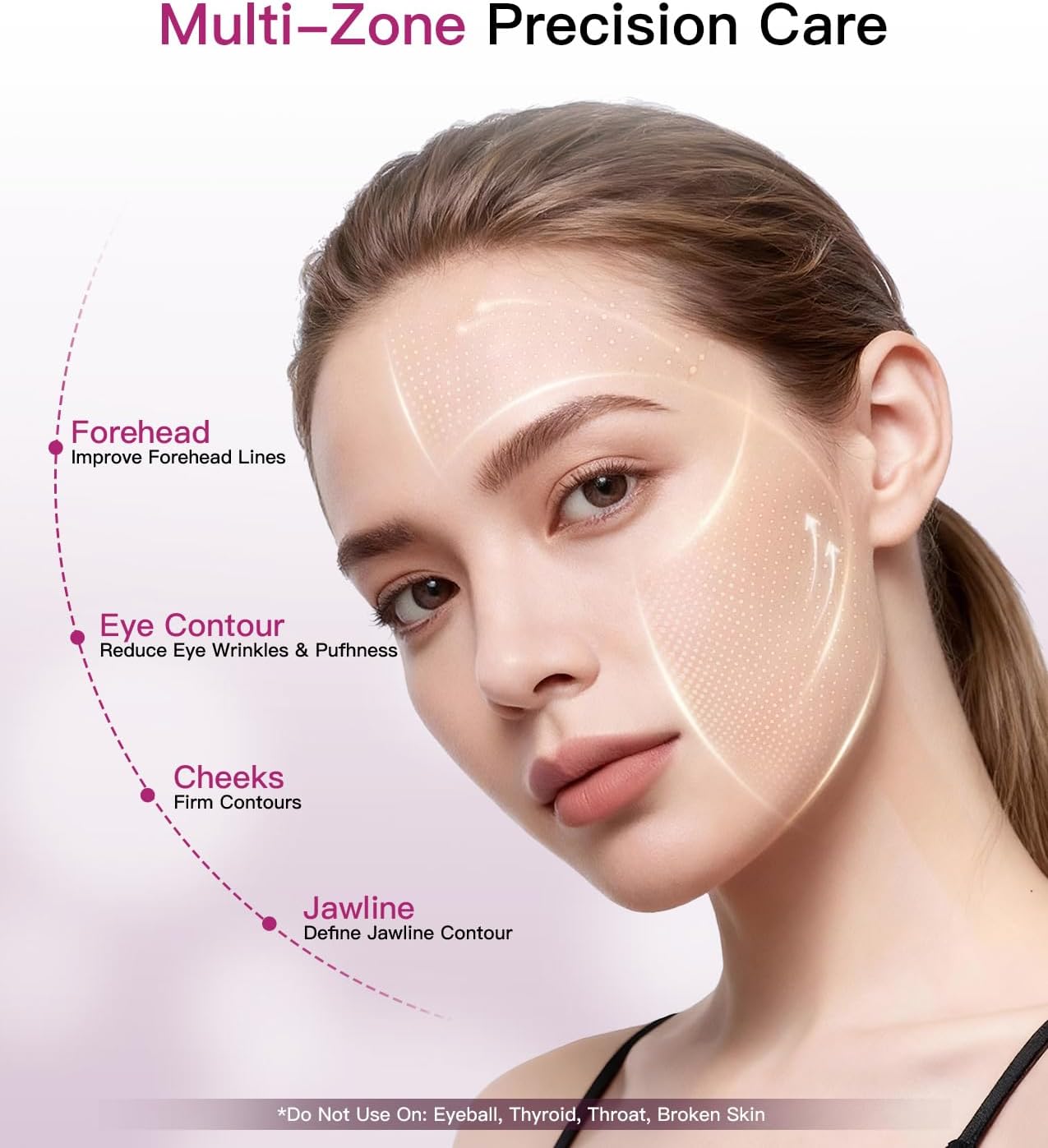 Microcurrent Facial Device, Face Sculpting Tool for Instant Lift & Contour, 6-Point Skin Tightener for Eye Puffiness, Forehead Lines & Jawline, Anti-Aging Face Massager Kit - Image 4