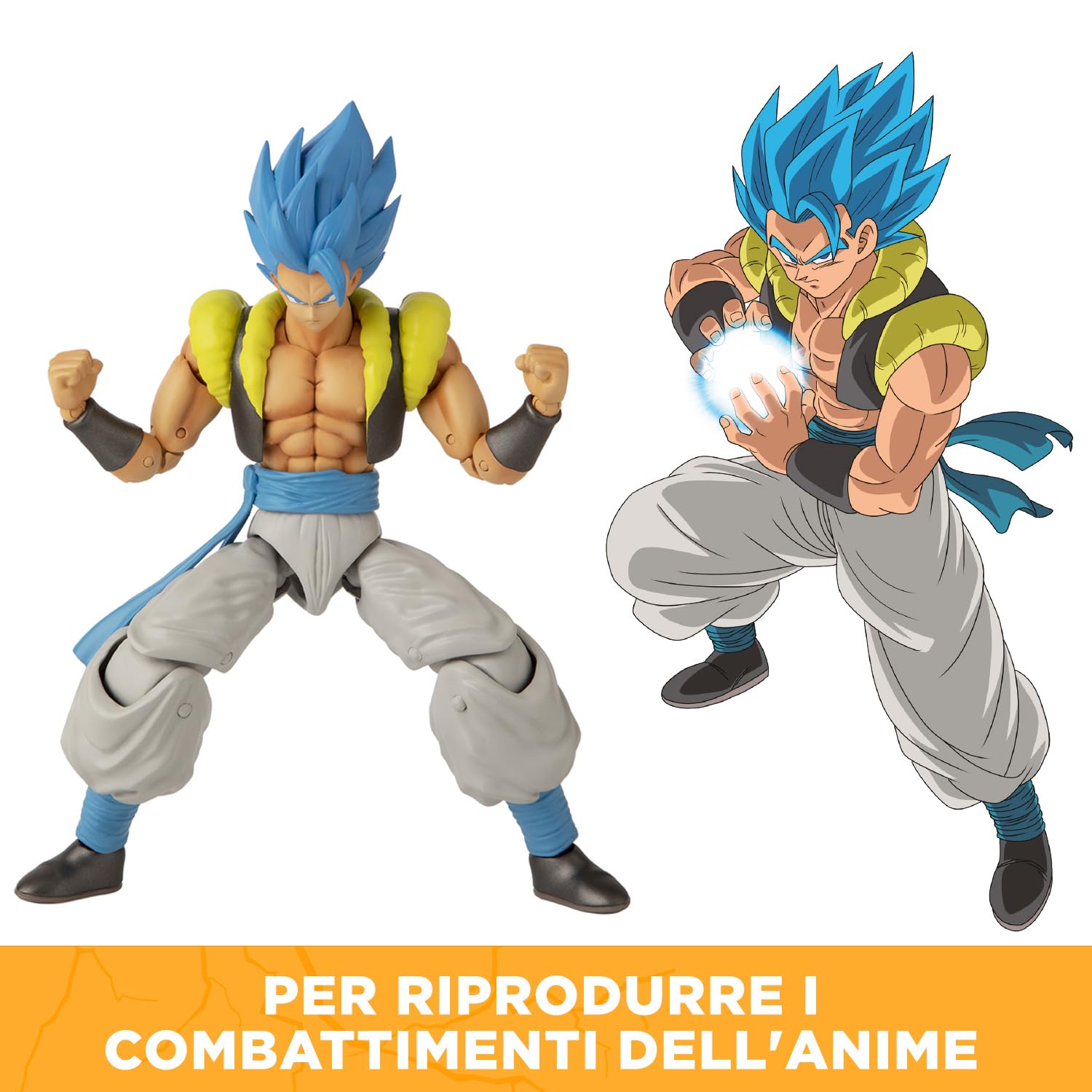 Dragon Ball Super Bandai Figurina Dragon Stars 17 cm - Super Saiyan Blue Gogeta - Figurina d'azione articolata - Licenza ufficiale Dragon Ball - Giocattolo per bambini 4 anni e + - 36187J
