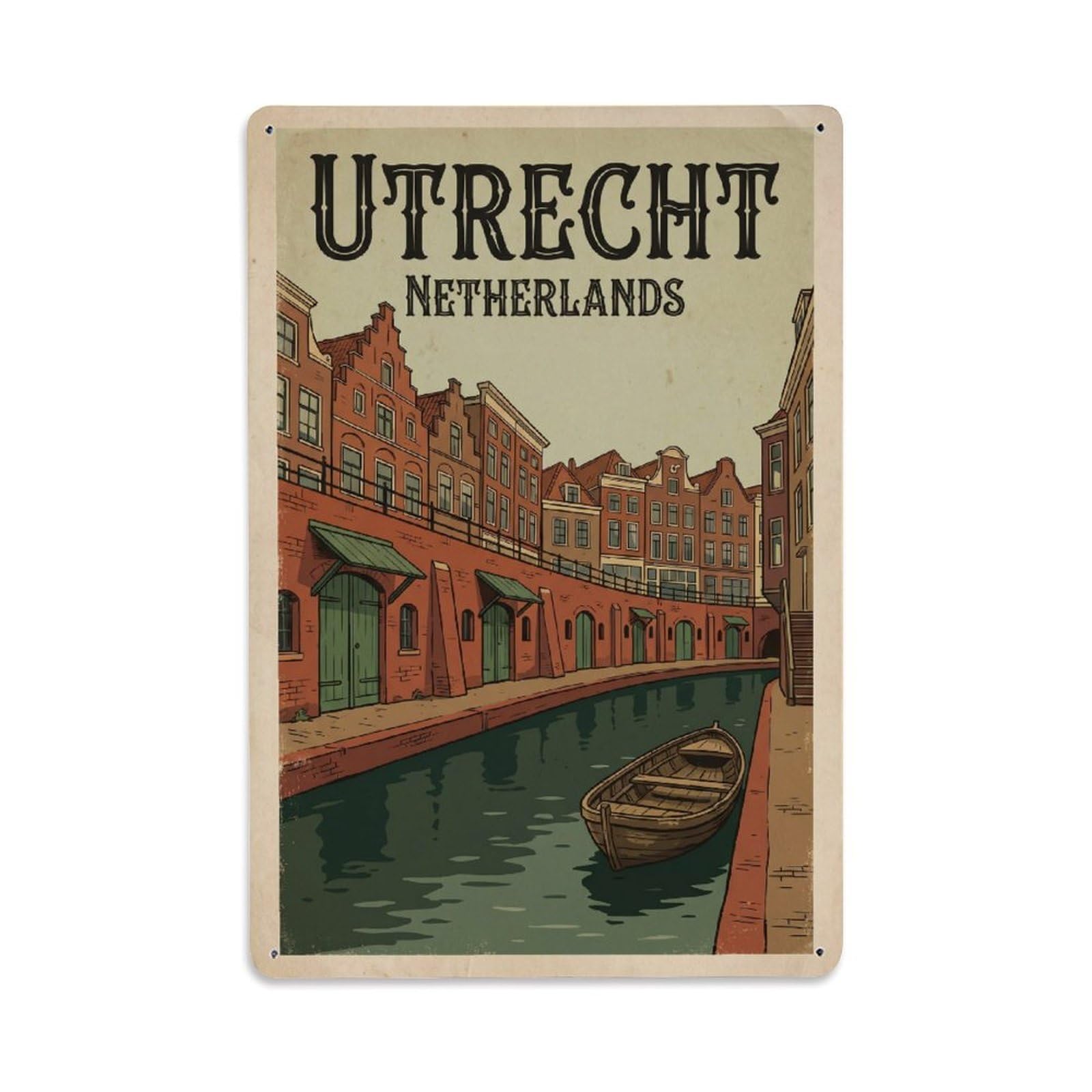 Retro Netherlands Utrecht Travel Metal Tin Sign