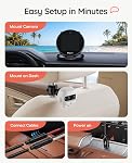 Babyvue Q1 Caméra de voiture bébé Minimaliste Écran pliable, Auto-Brightness, 360° Base tournante, vision nocturne sans souffle, 3X Zoom, 1080P HD Moniteur de voiture pour bébés, non WiFi, Facile. USB Configuration