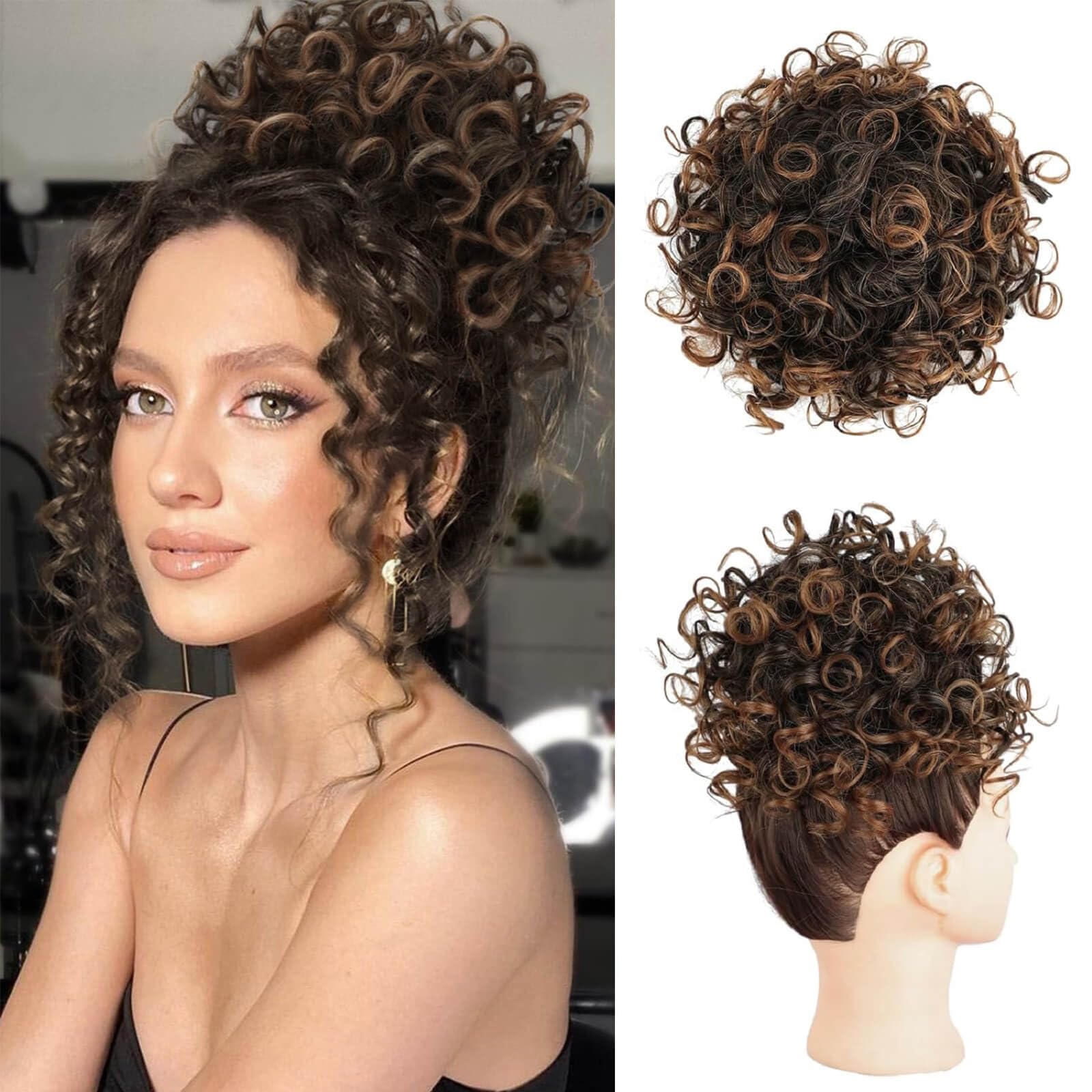 Flyroseing Elastic Drawstring Messy Bun Hair Piece