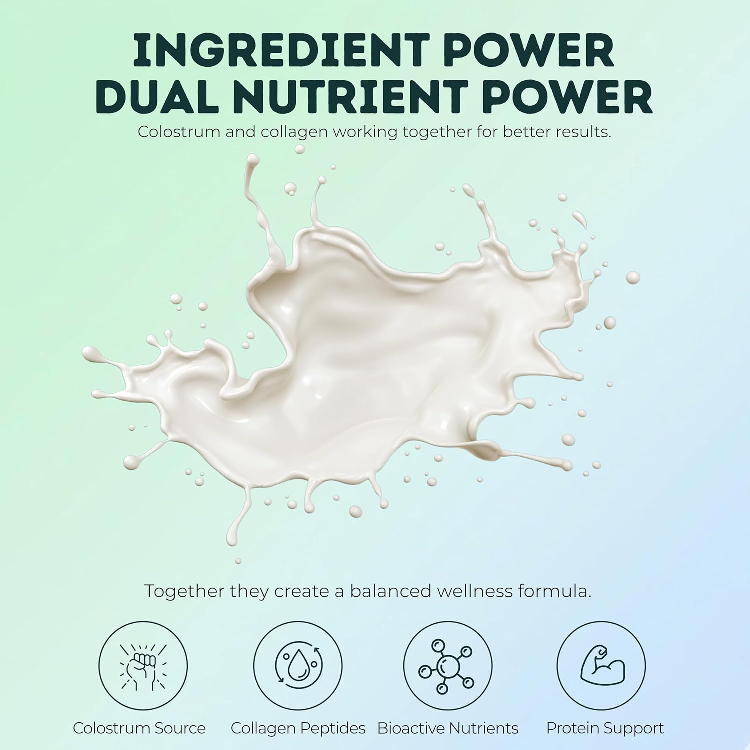 Bovine Colostrum and Hydrolyzed Collagen Peptides Powder Supplement for Women & Men - Supports Gut Health, Joint & Bone Health, Hair Skin Nails - Grass-Fed, Non-GMO, Gluten Free, 300g (30 Servings)