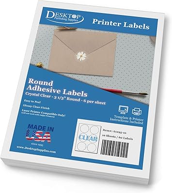 Crystal Clear Labels for Laser Printers - 3-1/3