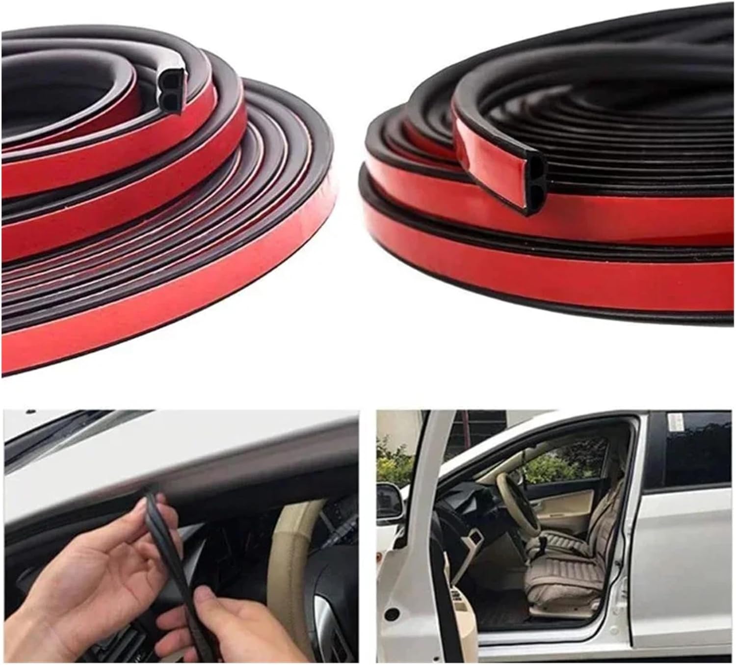 5/8/10 Meters B Type Car Door Seal Strips Noise Insulation Windproof Weatherstrip Rubber Seals Sticker Auto Interior Accessories(5m Type B)