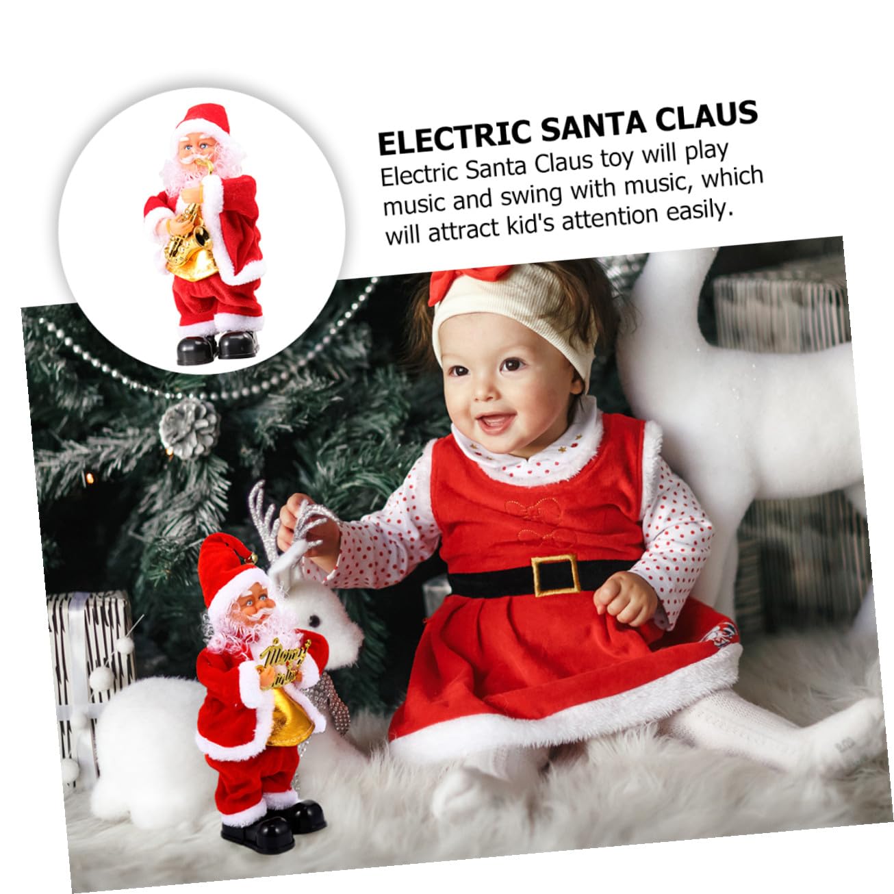 Giocattolo Elettrico Natalizio Babbo Natale Canterino Per Bambini Decorazione Festa Di Natale Atmosfera Festosa