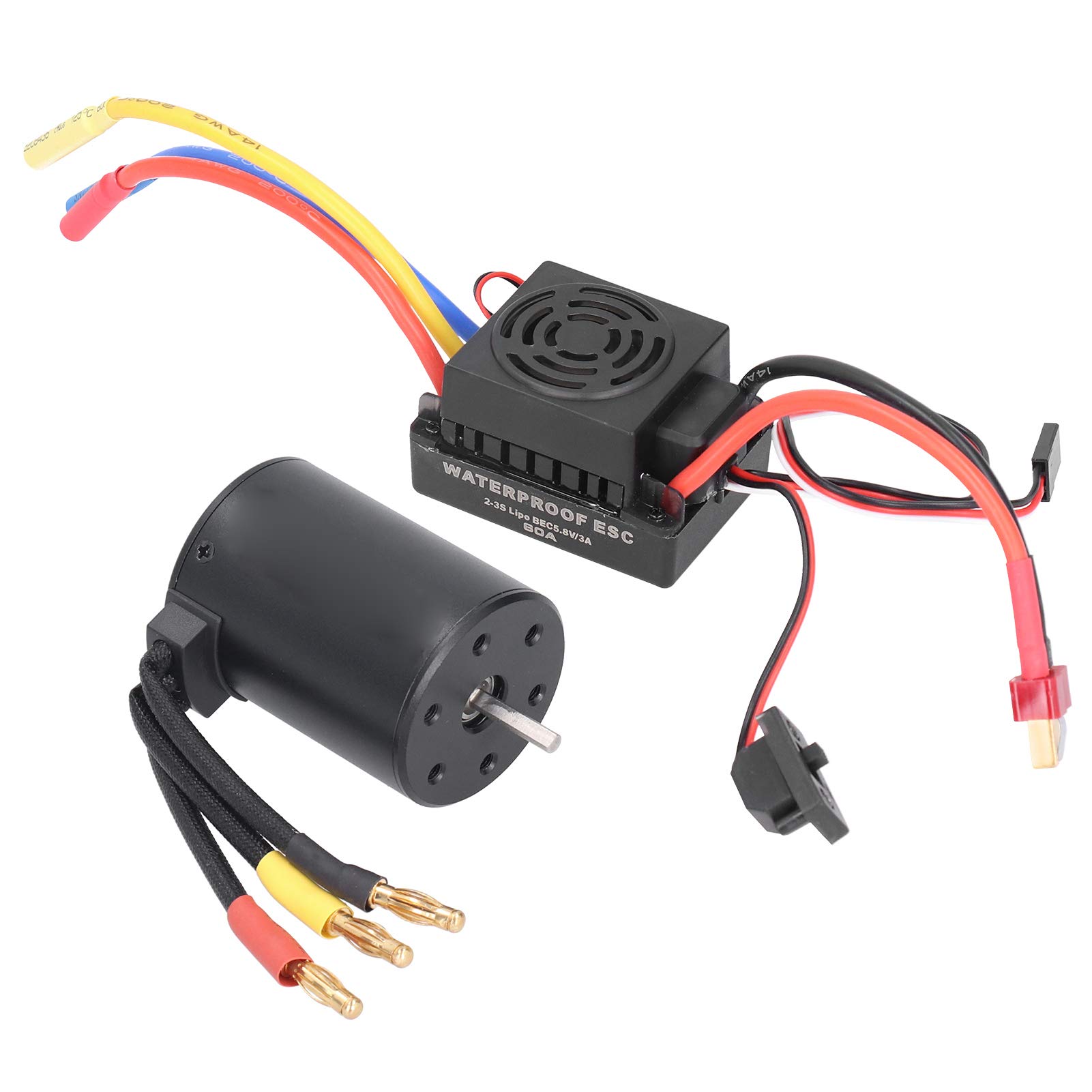 3650 Set di parti ESC brushless impermeabile 3900KV per motore brushless 60A per auto RC 1/10