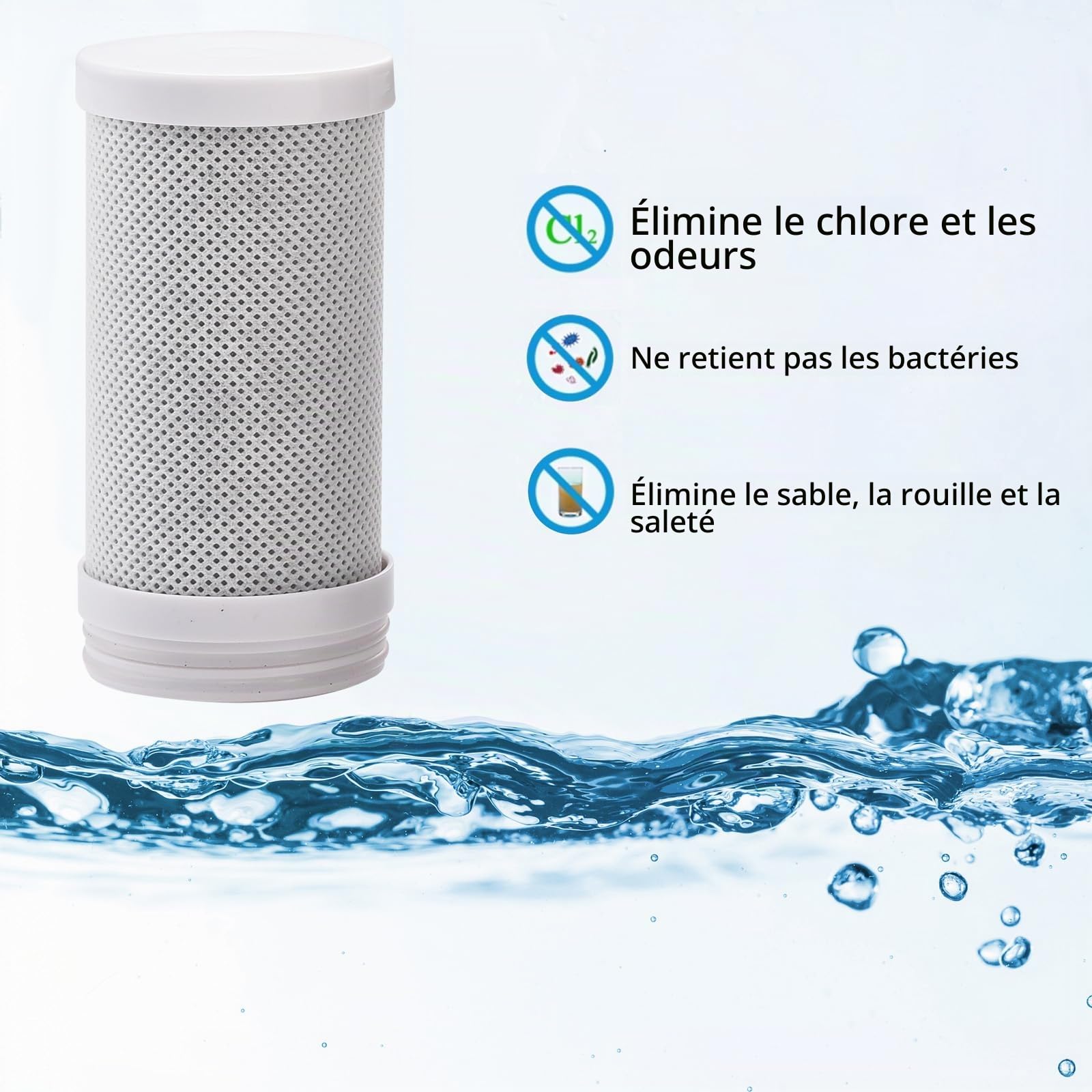 HOMELODY Filtre à eau robinet avec indicateur LED, filtre à eau potable pour la maison et la cuisine