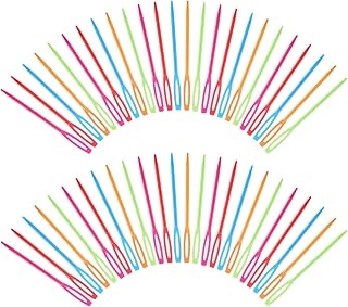50 Pcs Plastic Needles for Kids 7cm/2.76inch Colorful Plastic Sewing Needle Large Eye Crochet Needle Weaving Darning Needles for Kids Yarn DIY Sewing Handmade Crafts