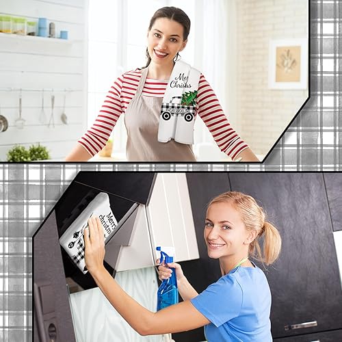 Miniatura 6 de 4 toallas de cocina ultra absorbentes suaves de secado rápido paños de limpieza de poliéster para lavar y secar platos suministros de cocina y hogar