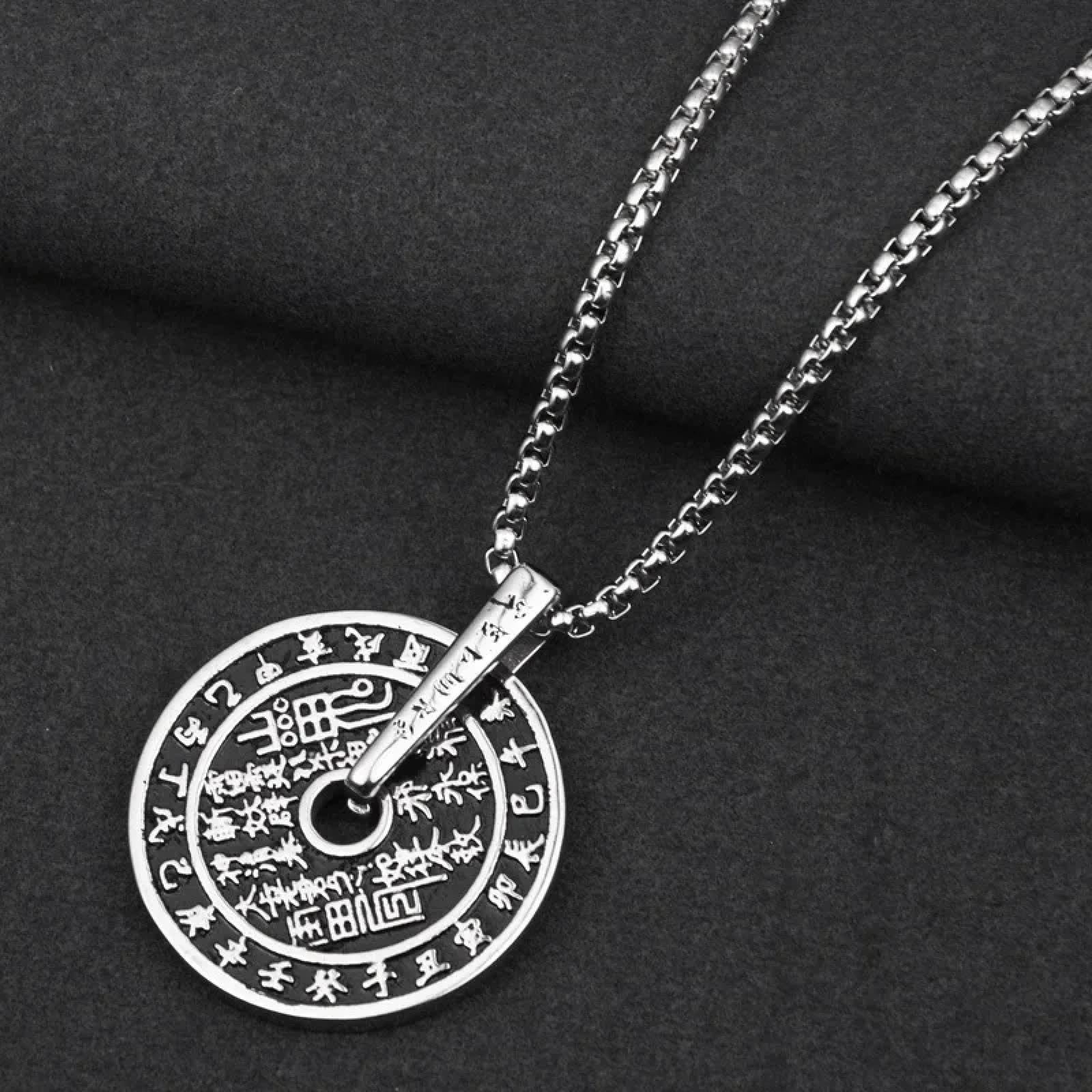 SiVaji Necklace Halskette Ketten Schmuck Herren Frauen Anhänger Necklaceretro Runde Anhänger Halskette Männer Junge Halsketten Vintage Männlich