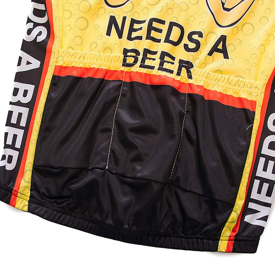 MOXILYN Men’s Short Sleeve Cycling Jersey Mountain Bike Shirts MTB Tops Zipper Pockets Reflective