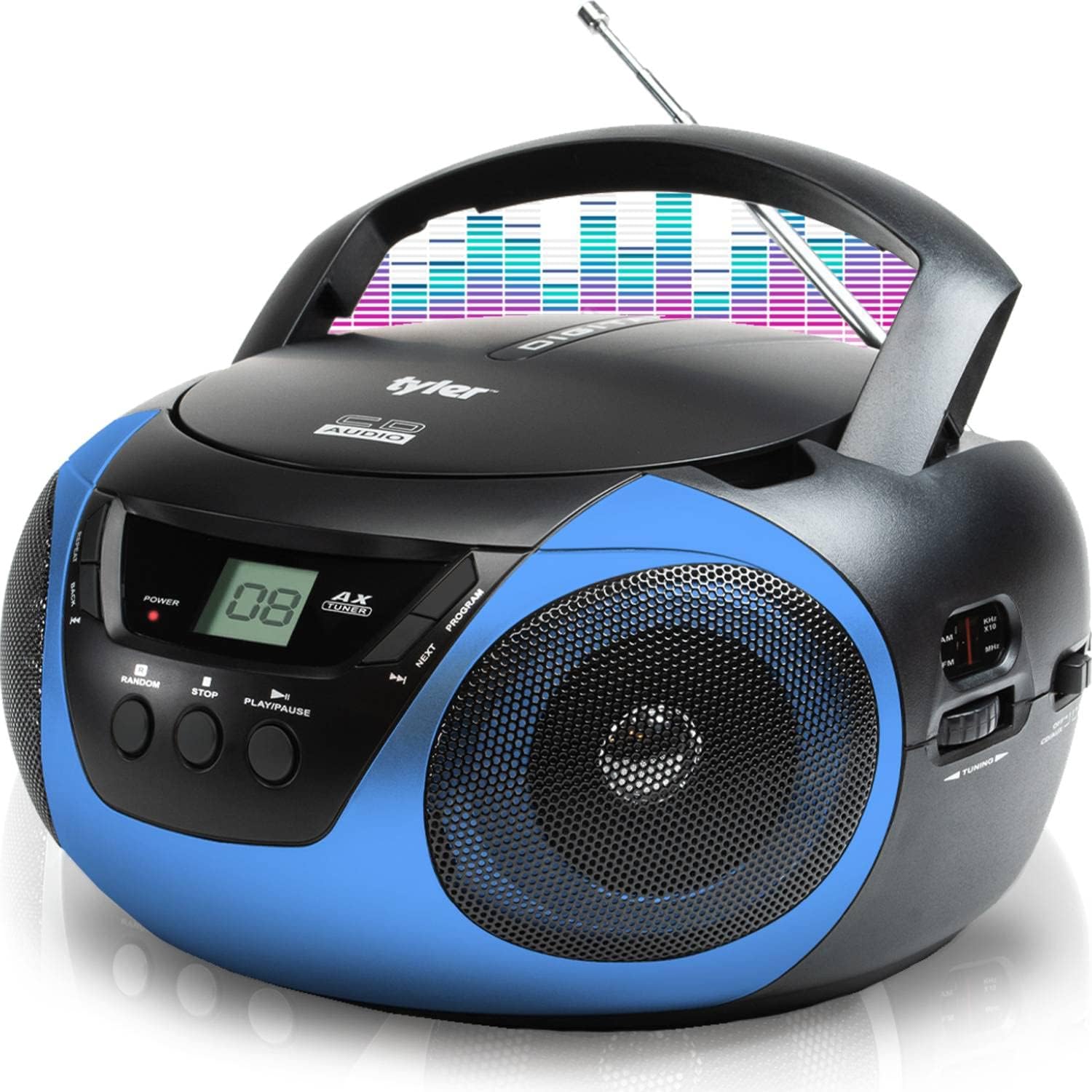 Amazon.com: Tyler Portable Boombox CD Player AM/FM Radio Combo, Dynamic ...
