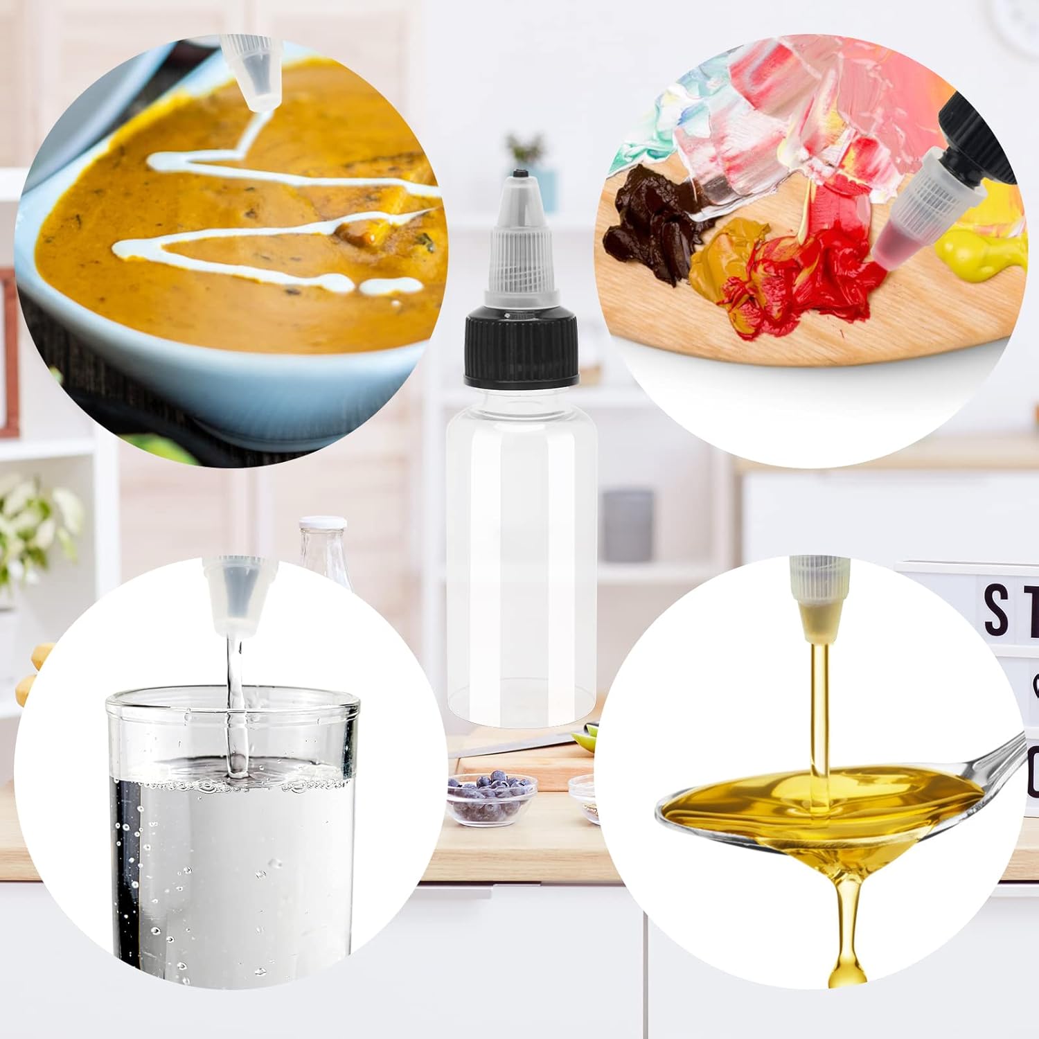 50PCS Plastic Dropper Bottle, 1oz Dispensing Bottles Applicator, 30ML Empty Squeeze Dropper Bottles with Twist Top Cap - Image 7