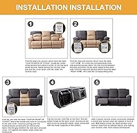 Vista 6 de Genina Funda reclinable elástica para sofá reclinable, funda de sofá para sofá reclinable, protector de muebles de jacquard grueso, lavable