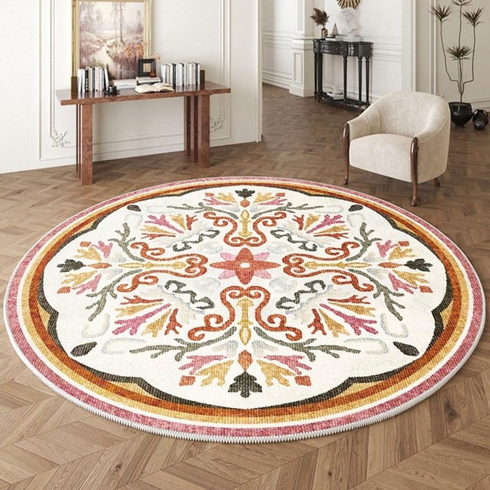 Fini les sols froids grâce au tapis de salon rond en peluche douce pour chambre SY406 110cm