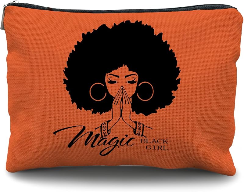 Necessaire de maquiagem Likjad com estampa Black Girl Magic