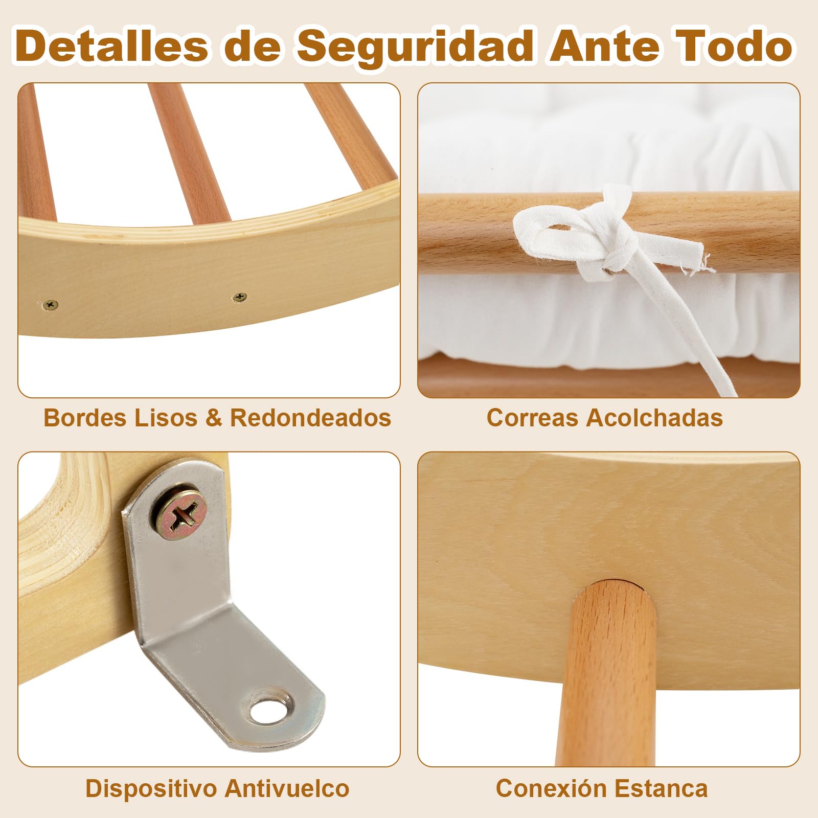 GOPLUS 3 en 1 Triángulo de Escalada para Niños, Arco de Escalada de Doble Cara con Cojín, Arco Montessori con Asideros Convenientes y Diseño Antivolteo, Carga 50KG, para Niños de 1+ Años (Natural)