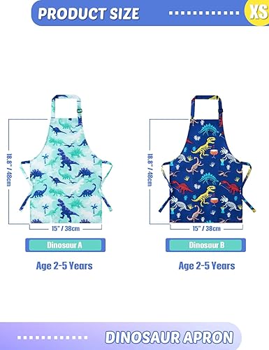 Miniatura 3 de WERNNSAI Paquete de 2 delantales para niños pequeños, delantales artísticos para niños pequeños