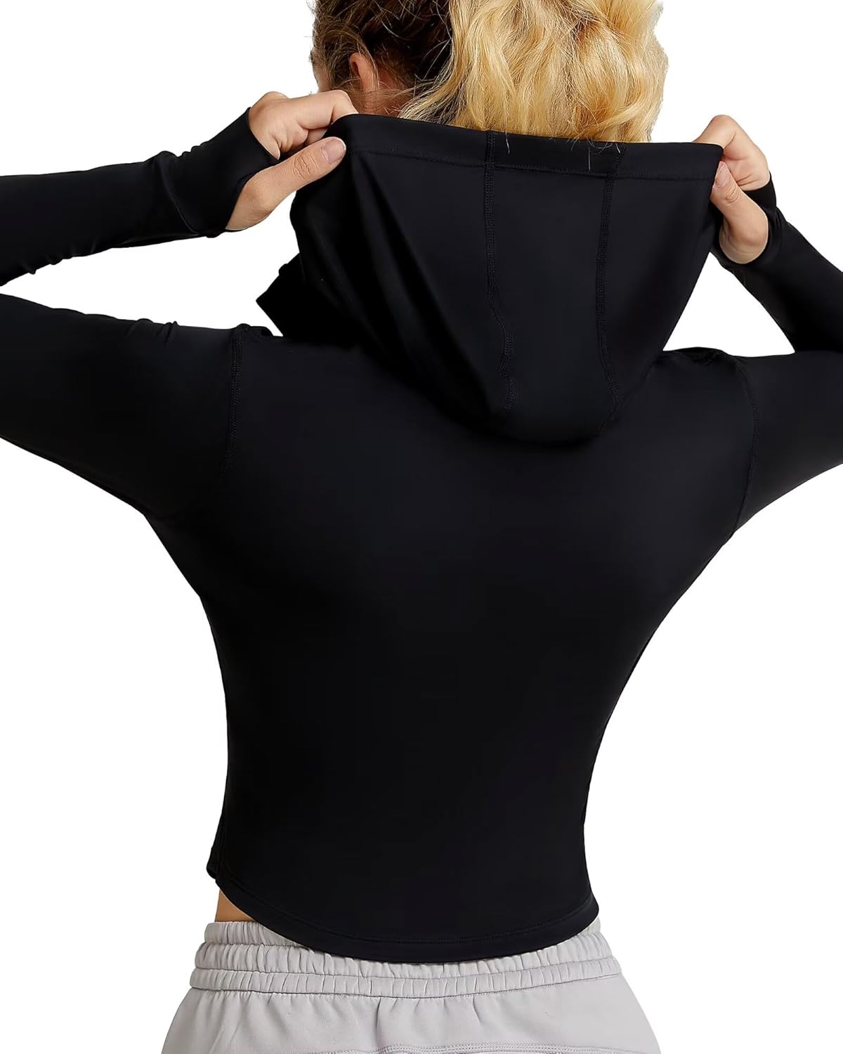 QUEENIEKE Women's UPF 50+ Sun Protection Hoodie Jackets Long Sleeve Workout Tops - Image 4