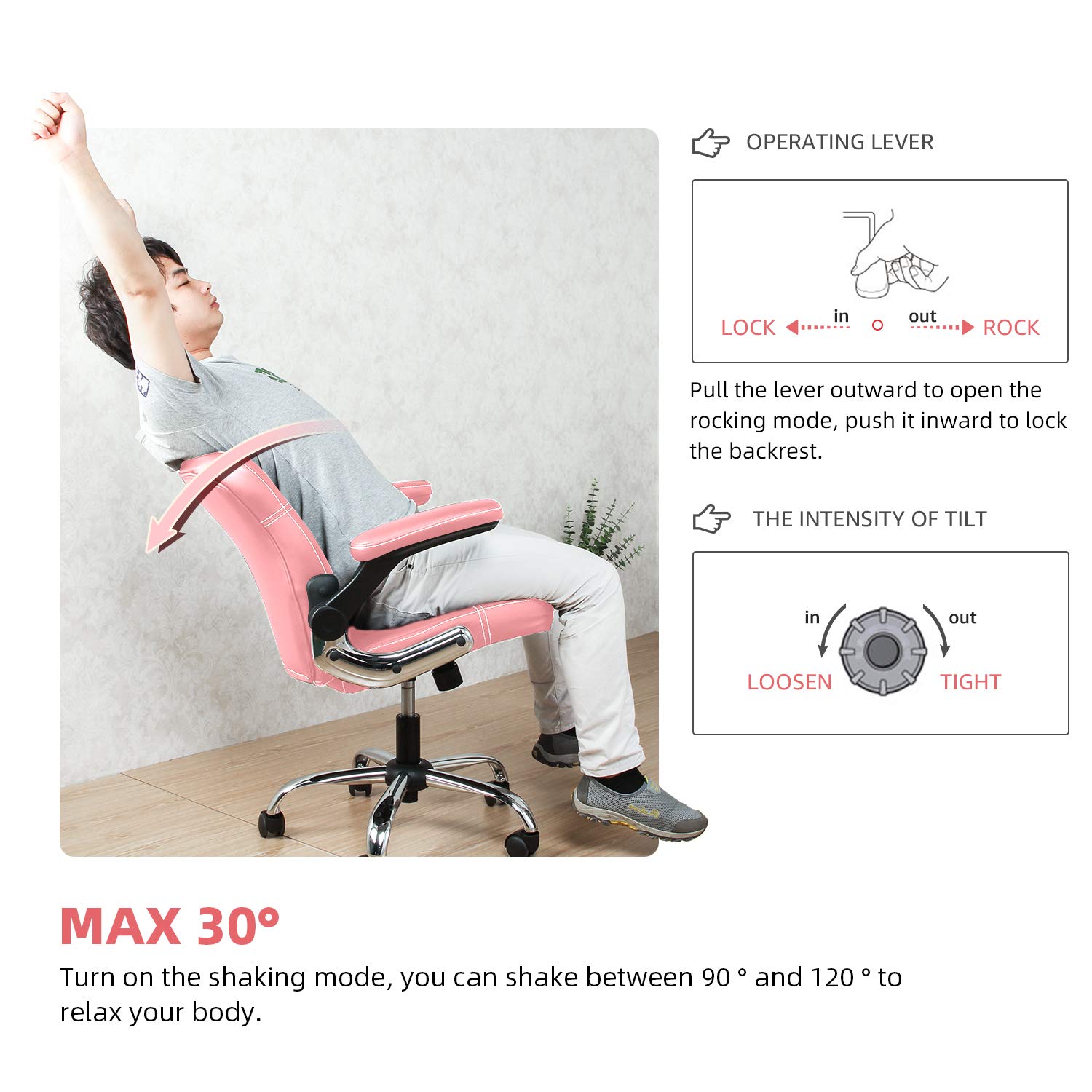 Myka's Ergonomic Leather Executive Office Chair High Back Computer Desk