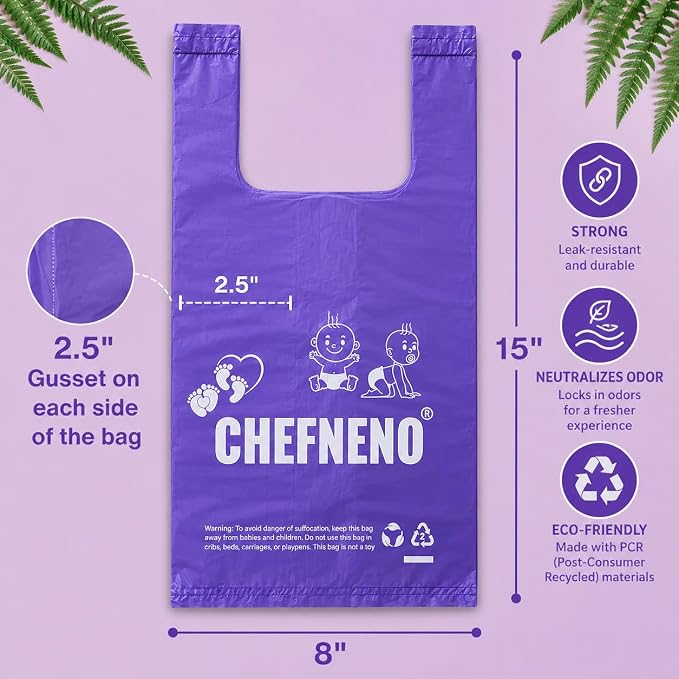 Bolsas desechables para pañales (600 ct.) con aroma a talco miniatura 2
