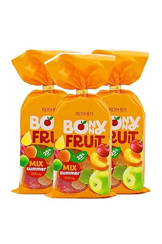 Miniatura 6 de Roshen Bonny-Fruit Jelly Candy, mezcla de cítricos, formas de naranja, pomelo y limón y lima, 7.05 oz (200 g), 25% de jugo, aproximadamente 28